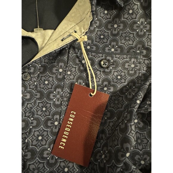 Consequence Boy’s Long Sleeve Button Up Collar Geometric Shirt W/ Pocket Size 5 - Picture 4 of 6